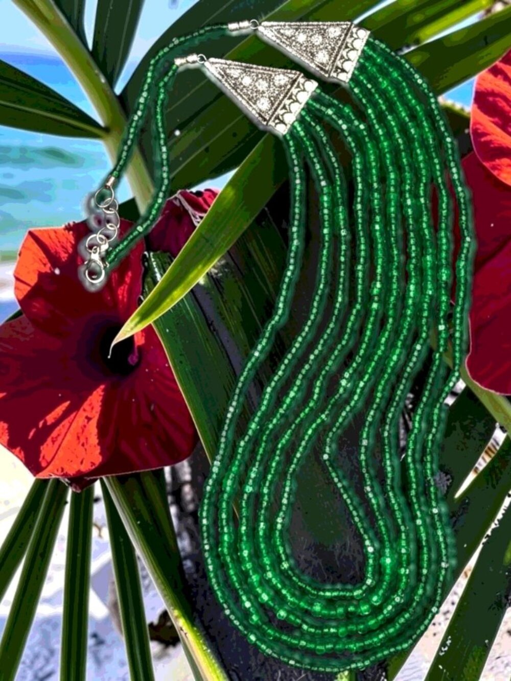 "PRICE DROP" Faceted 297.00 Carats Natural Green Onyx Round Shape Beads Necklace
